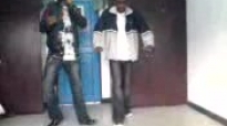 a crazy dance by 2 fellas actin as the nigerian p-square 